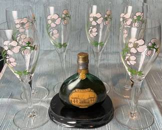 Vintage Perrier Jouet Champagne Flutes Wine Glasses
