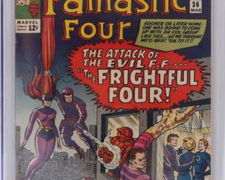 Fantastic Four #36 silver age comic book graded 6.5 White pages by CGC