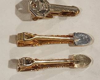 GM General Motors Key, Gold Tone Shovel and more Tie Clips