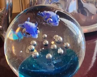 Fish Art Glass Paperweight