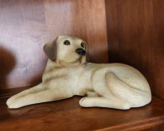 Yellow Lab Retriever Dog Figurine Sandicast Signed Sandra Brue