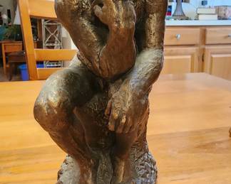 Austin Productions Sculpture Thinking Man Statue 1971 chalk plaster Bronze