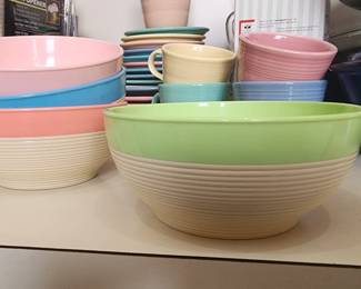 Vintage Mid Century Rafiaware Thermo Temp Set of 4 Cereal Bowls EUC