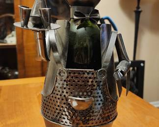 Waiter Server Butler Metal Wine Caddy Bottle Holder