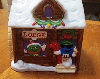 M&M's 2003 Christmas Lodge Cookie Jar