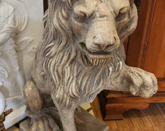 Vintage Concrete Sitting Lion