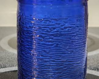 Vintage Cobalt Blue Gelado Brazil Textured 10 oz Juice Glass