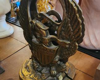 Patriotic American Eagle E Pluribus Unum Shield Bookends Brass Book End