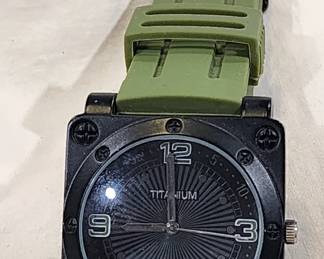 Titanium Black and Green Watch