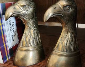 Brass American Eagle Head Bookends