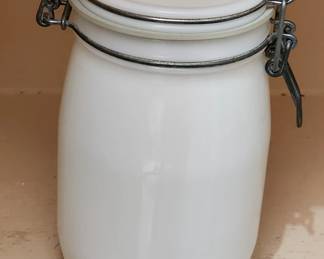 Vintage Wheaton Farmhouse Canister Milk Glass