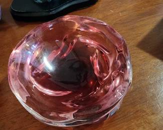 Pink Rosy Tint Heavy Glass Ashtray