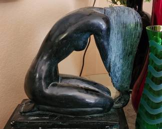 Austin Sculpture “Kneeling Nude” Woman Statue, Mid Century