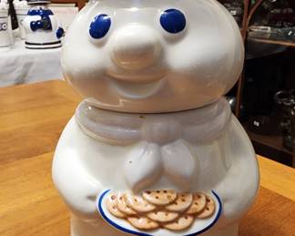 Pillsbury Doughboy Poppin' Fresh Holding Cookies . Cookie Jar 1997