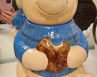 Metlox Calif USA Bear In Blue Sweater Cookie Jar