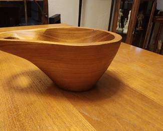 Vintage Teak Bowl Danish Design Midcentury Teak Wood Bowl