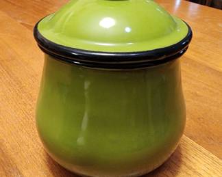 Avocado Vintage Enamel Canister