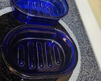 Cobalt Blue Glass Soap Dish