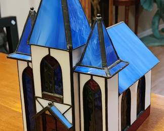 Vintage Victorian Style Stained Glass Church