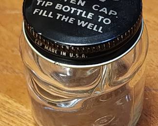 Vintage Sheaffers Skrip Writing Fluid Blue Ink Well Empty Bottle