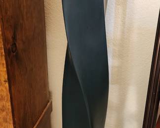 Black Ceramic Vase Tall Slender Twisted Skinny Geometric