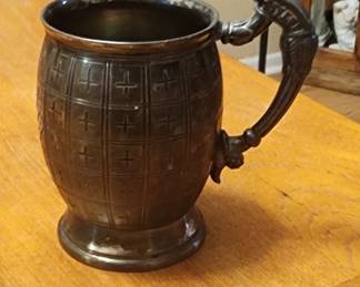 Child's Cup by Meriden, Silverplate Grecian Design, Monogram Edna