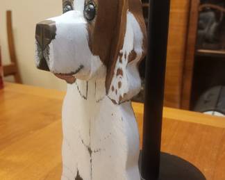 Wood Dog Paper Towel Holder