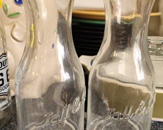 Milk Bottles Carafes Set of Two 2