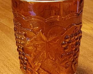 Imperial Grape Marigold Carnival Glass Tumbler 4" Tall