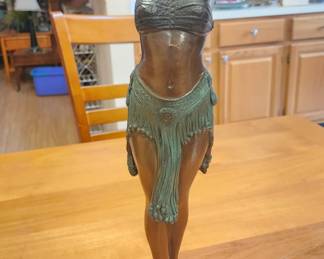 Vintage Bronze Belly Dancer w/ Marble Base