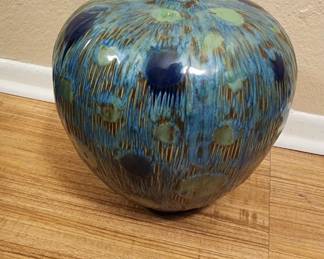 Vintage Ceramic Peacock Statement Vase