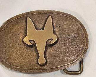 Vintage Brass Fox Belt Buckle