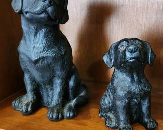 Labrador Puppy Dog Black Lab Figurine Statue Realistic Resin