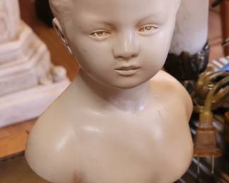 Victorian Girl Bust Figurine Chalkware Alexander Backer