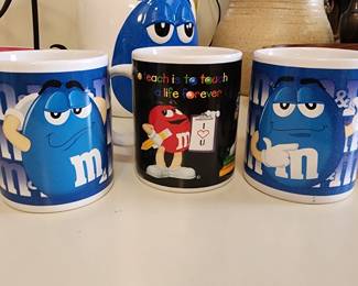 M&M Teacher Mug with 2 Blue Collectible Ceramic Coffee Mug