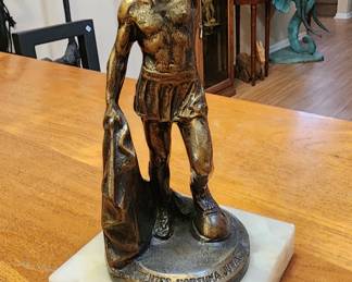 Bronze Gladiator Warrior Statue Roman Soldier "Fortune Favors the Bold" Avard Fairbanks