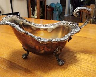 Silver Plated Footed gravy boat