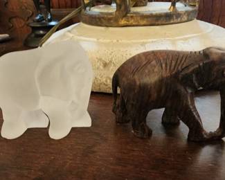 Vintage 1995 PG Handcrafted Frosted Translucent Glass Elephant