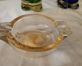 Vintage Iridescent Orange Glass Ashtray