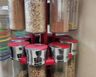 Kitchen Storage Jars Dry Food Herb Spice Rack