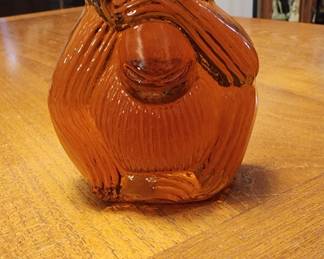 Viking Glass Paperweight See No Evil Monkey Amber