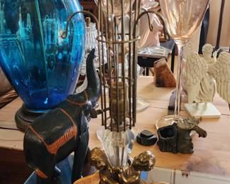 Hanging Crystal Waterfall Vintage Table Lamp