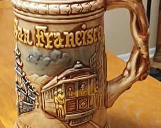 Vintage Monterey Beer Stein Mug San Francisco Cable Car Chinatown Made In Japan
