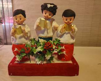 Christmas Carolers Fabric Doll Figurines - Made In Japan
