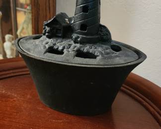 Vintage Wood Stove Cast Iron Nautical Lighthouse Humidifier