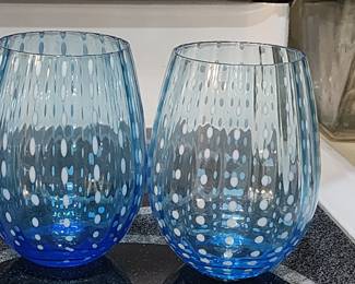 Perle Glass Tumblers Blue