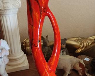 Vintage 70s Pottery Lava Drip Glaze Retro Art Ceramic