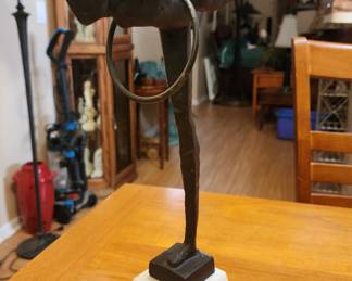 Vintage Acrobat With Hoops Modern Contemporary Bronze Sculpture