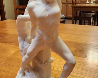 Hercules and Lichas, Vintage Greek God Marble Figurine