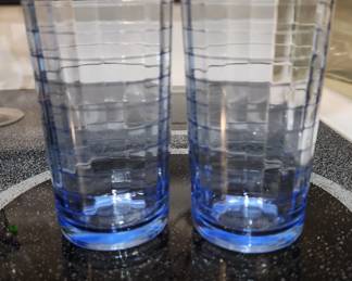 Pasabache - Scotch Blue - Block Optic, No Trim - Set of 2 - 5 1/4' Tall - 10 oz.